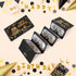 6 Black Gold Happy Birthday Money Envelope for Cash, DIY Money Holder with Slots for Cash, Surprise Card Holder