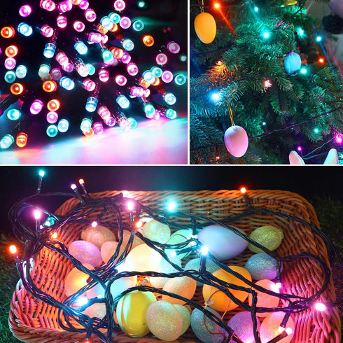 4 Pack 66.6 200 Pooqla Easter String Lights Battery Powered, Total FT LED Colorful Pastel String Lights for Indoor