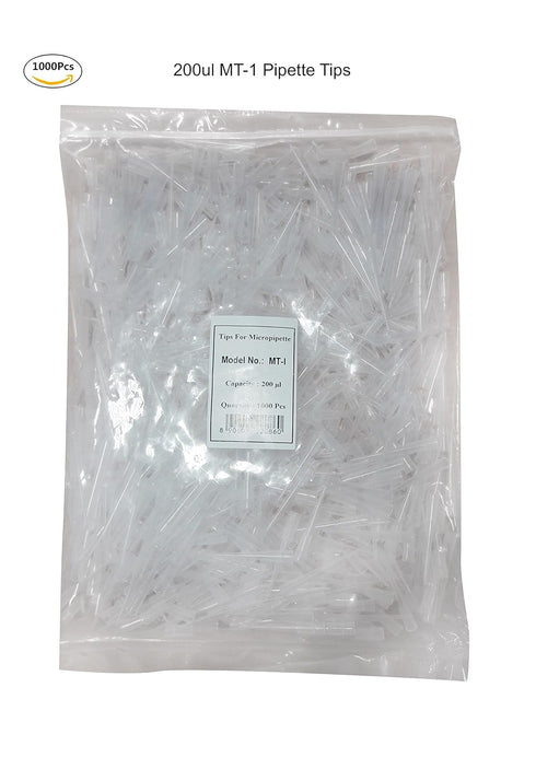 Micro Pipette Tips 200 ul - Bulk, Non-Sterile, Universal Fit, 1000 pcs/Bag