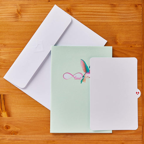 Lovepop Everyday Pop-Up Card - 3D Love Greeting Card for Her, Him, Girls, Boys, Lovely Hummingbird, 5" x 7"
