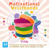 Podzly 48 Motivational Wristbands, Positive Message Rubber Bracelets for Kids, Bulk Silicone Bracelets with