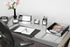 Kantek Black Acrylic and Silver Aluminum Pen Cup, 3" x 3" x 4.25", Heavy Duty Pencil Holder