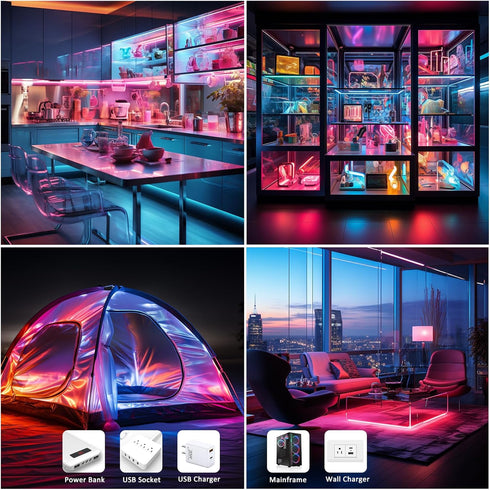 6.56 1152 5V (6.56FT/2M) LED Strip Lights RGB COB FT LEDs USB Color Changing Short Strip Light,Multi Color TV Backlight