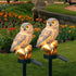 DOUBLE 2 C Solar Garden Light, Owl Stake Light, Waterproof Warm White LED for Garden, Patio, Yard Decoration