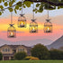 TWINKVILLA Solar Lanterns Outdoor Waterproof, Rust Iron Cage Candle Holder with Flickering Solar