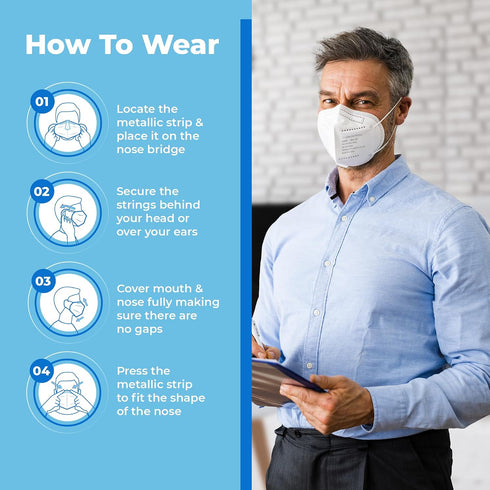 50 Pack KN95 Kn95 5 White Face Masks for Adults and Kids - Facemask Disposable - Layer Breathable Face Mask for Dust