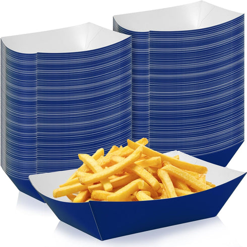 wlilupah 200 Pcs Paper Food Tray Sturdy Disposable Food Boats Nacho Plates Disposable
