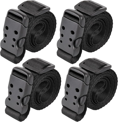 Ayaport 4 Pack Utility Straps with Buckle, 40" Quick-Release Adjustable Nylon Straps, Black