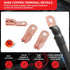 RED WOLF 1/0 AWG Battery Cable End Copper Wire Ring Terminal Connector Lug with 3:1 Heat Shrink Tubing, 16 PCS