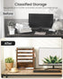 Wall File Organizer, 6-Tier Vertical Mount Hanging Holder with Vintage Wooden Magazine Storage Crate