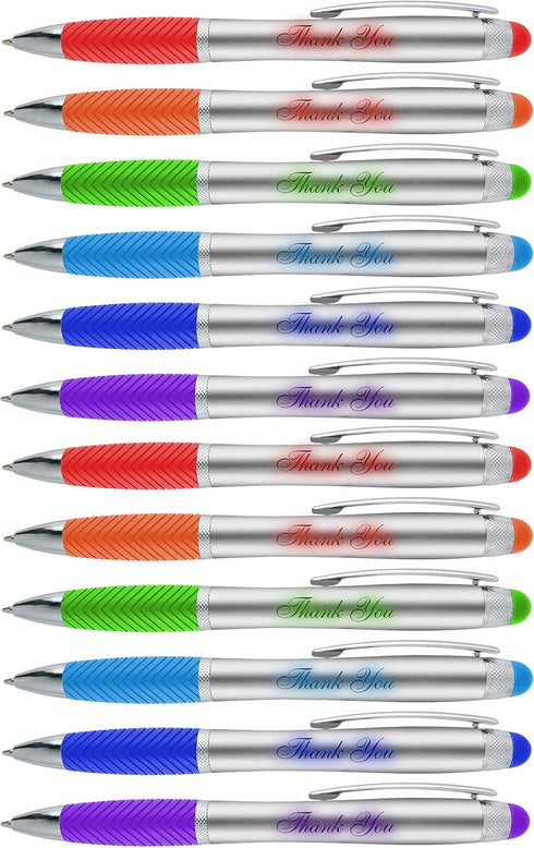 Thank You Gift Pen for Boss, 3 in 1 Stylus + Ballpoint Pen + LED Light, Multicolor 14 Pack