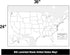Large Blank United States Outline Map Poster - Laminated 36” x 24” Wall Map for Classroom or Home Study, Dry Erase