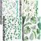 Colarr 4 Pcs Cute Mini Eucalyptus Leaves Binders, 5.5 x 8.5 Three Ring Decorative Hardcover