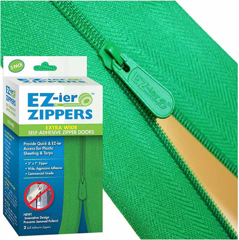 EZ-ier Products Heavy Duty Adhesive Zippers, 2 Pack, Commercial Grade, 3" x 7 ft