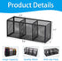 Black Mesh Pen Pencil Holder, Small Metal Desk Organizer Desktop Stationery Office Supplies Acessories Storage Stand, 3 Compartments Brushes Holder for Home School Classroom Teachers by Flytreal