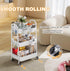 Osivaex 3 Tier Rolling Cart Metal with Wheels, Heavy Duty White Three Tiered Craft Cart Organizer on Wheels, Utility
