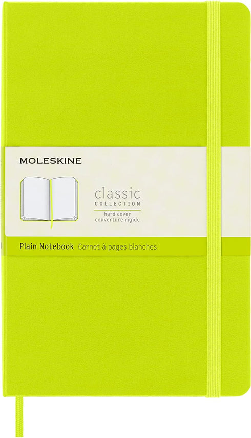 Moleskine Classic Notebook, Hard Cover, Large (5" x 8.25"), Plain/Blank, Lemon Green, 240 Pages for Writing and