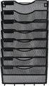 EasyPAG 8 Pocket Hanging File Organizer, Wall Mount File Holder with 5 Key Hook for Office and Classroom, Black