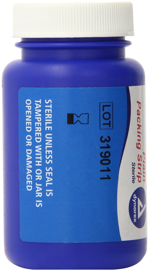 3402 Packing 100% Packing 1/2" 5 Dynarex Plain Strip, Sterile Wound Care, Cotton Woven Medical Strip, Soft & Absorbent