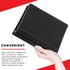 Twain Black Contrast Stitched Vegan Leather Binder with Round 1 Inch Capacity Nickel Metal Ring, Portfolio Organizer