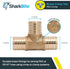 SharkBite 1-1/4 Inch Crimp Tee, Brass Plumbing Fitting, PEX Pipe, PE-RT, UC0835