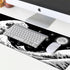 Gaming Mouse Pad, Japanese Black and White Sea Wave Large XXL Extended Desk Mat, 31.06" x 11.8" for Home Office Gaming