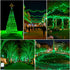 Filltown 25FT 100 Count Green Christmas Lights Outdoor, Incandescent Mini Christmas Lights White Wire, Waterproof Fairy