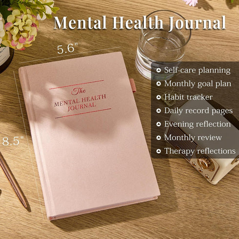 5 91 (A5 (5-Mentalhealth-Pink) MINUTES A DAY Mental Health Journal, Anxiety & Guided Journal for Women, Days Self Care