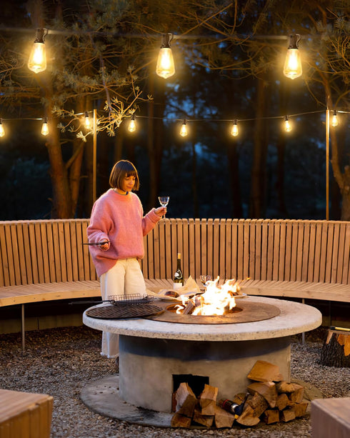 50FT 26 ST38 Bulbs (1 2700K Doukedge Outdoor String Lights Waterproof, Patio Lights with Edison Sqare), Outside Hanging
