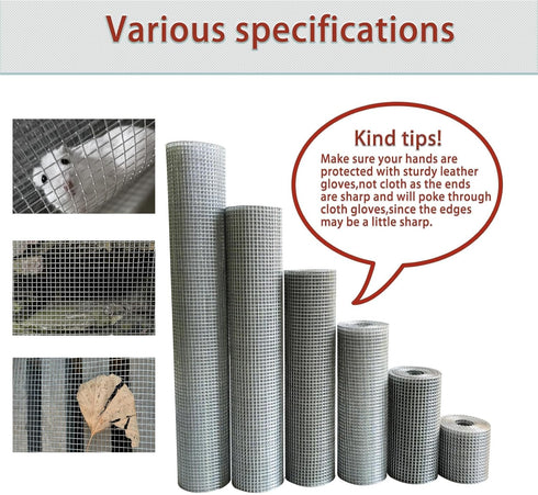 1/4 Inch 23 4" 35ft Galvanized Hardware Cloth Gauge - x Heavy Duty Welded Wire Mesh, Hot-Dip Galvanized After Welding