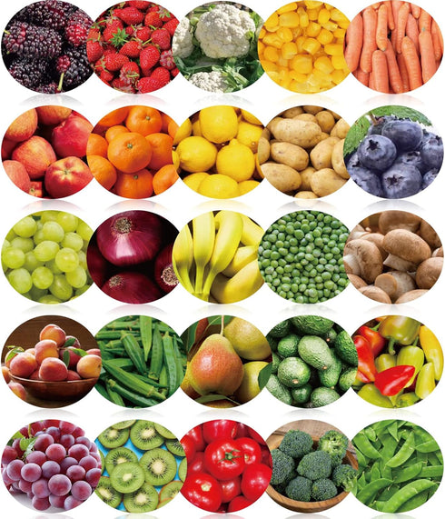 Geyee 60 Pcs Fruits and Veggies Themed Bulletin Board Border, Straight Trim for Classroom Whiteboard Decor