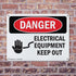 (2 Pack) OSHA Danger Sign, Electrical Equipment Keep Out, 10 Inch X 7 Inch Aluminum Metal Signs