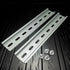 2 Pieces DIN Rail Slotted Aluminum, 8" Long x 35mm Wide with 4 #10 Stainless Steel Screws for Mounting