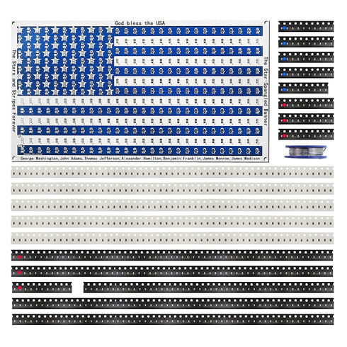 SMD Soldering Practice Kit, DIY American Flag Project, Solder Skill Training Learning Components