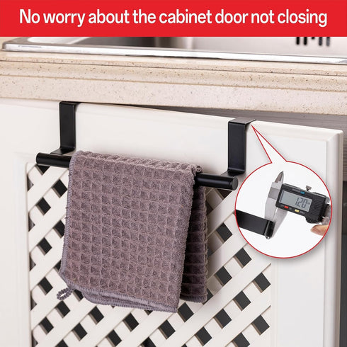 0.8" Over-Cupboard Stainless Steel Towel Bar - Single for Cabinet Doors