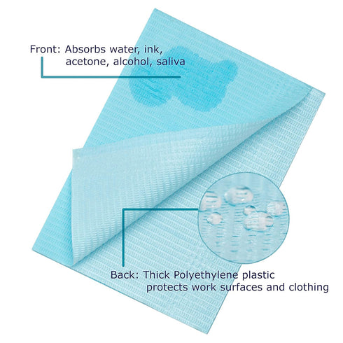HIgenius Products 13"x18" 400 Pack, 3-Ply Packaging Disposable Dental Bibs Waterproof Leak Resistant Rainbow Bibs |