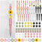 Colarr 24 Sets Plastic Beadable Pens DIY Making Kit, Assorted Bead Pens with Black Ink Ballpoint Pen for Women Students