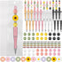 Colarr 24 Sets Plastic Beadable Pens DIY Making Kit, Assorted Bead Pens with Black Ink Ballpoint Pen for Women Students