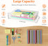 Lifewit Plastic Pencil Box with Snap-tight Lid, Large Capacity Hard Pencil Case, Stackable Craft organizer for Art Supply, Office, 6 Pack by Lifewit