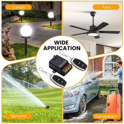 12v DC12V/24V/48V/72V 30A 328ft Remote Control Switch, Relay RF Control Switch with Long Range for Anti-Theft Alarms