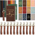 Qilery 24 Pcs Christian Gifts Bulk, 12 Bible Verse Prayer Journals, 12 Leather Keychains, Religious Notebooks for Clergy