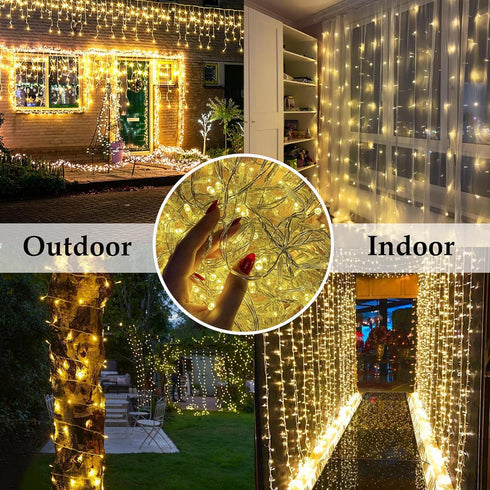 66FT 200LED Christmas String Lights Outdoor/Indoor, Extendable Twinkle Fairy Lights Waterproof Clear Wire with 8 Modes&Timer Function for Garden Bedroom Patio Christmas Tree Decorations (Warm White) by KAQ
