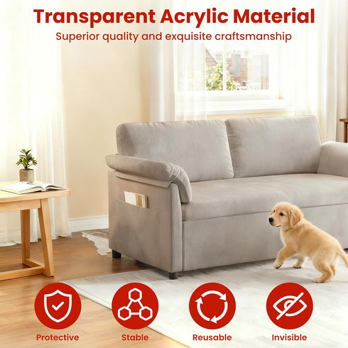 -2 Couch Wall Stopper Pcs Adjustable Clear Wall Spacer, Anti-Slip Furniture Protectors for Bed, Sofa, Table, Fire