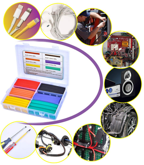 Wire Heat Shrink Tubing Kit - 140Pcs Assortment with Adhesive Lined for Electrical Waterproof Automotive Heat Shrink