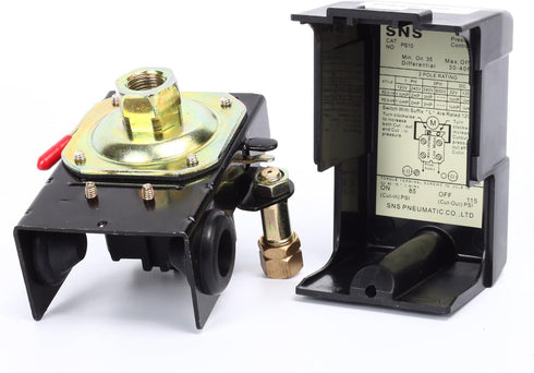 SNS Pressure Switch Control 95-125psi, 1 Port Heavy Duty 20 Amp for Air Compressor PS10-1H1