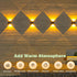 ASLIDECOR Solar Wall Lights, UP and Down Warm White Fence Lighting, Waterproof Deck Step Light for Outdoor
