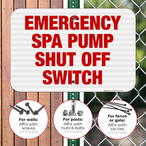 12x18 Inches, 3M .063 New Jersey Spa Pump Shut Off Sign, Complies with State of New Jersey Pool Safety Code, EGP