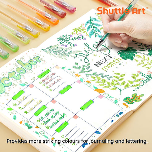 Shuttle Art 80 Pack Glitter Gel Pens, 40 Colors Set with 40 Refills for Adults Coloring Books and Crafts