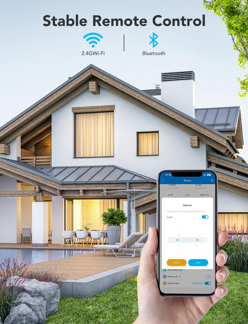 Govee Smart Plug with Energy Monitoring, WiFi Bluetooth Plug for Alexa and Google Assistant, 15A Smart Outlets
