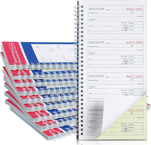 Crtiin Books Money and Rent Receipt Book 2 Part Carbonless Receipt Log Book